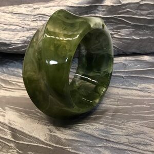Green Marbled Bangle Bracelet